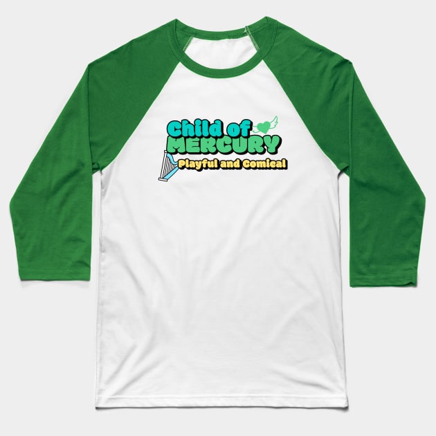 Child of Mercury Baseball T-Shirt by RavenRoots